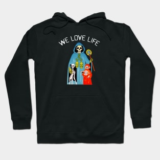 A Chilling Family Portrait with the Grim Reaper (White Text) Hoodie